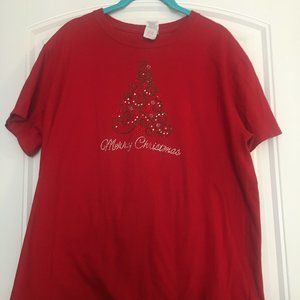 Gildan Christmas t-shirt, red, size Large